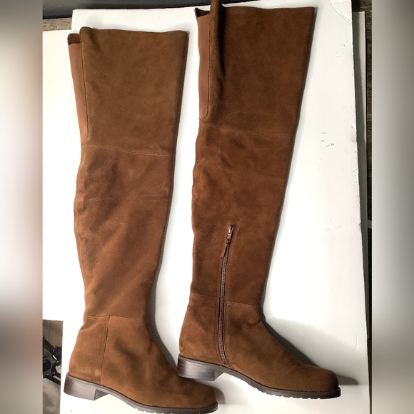 Stuart Weitzman Hilo suede over knee walnut boots 6 $798 - Picture 4 of 14